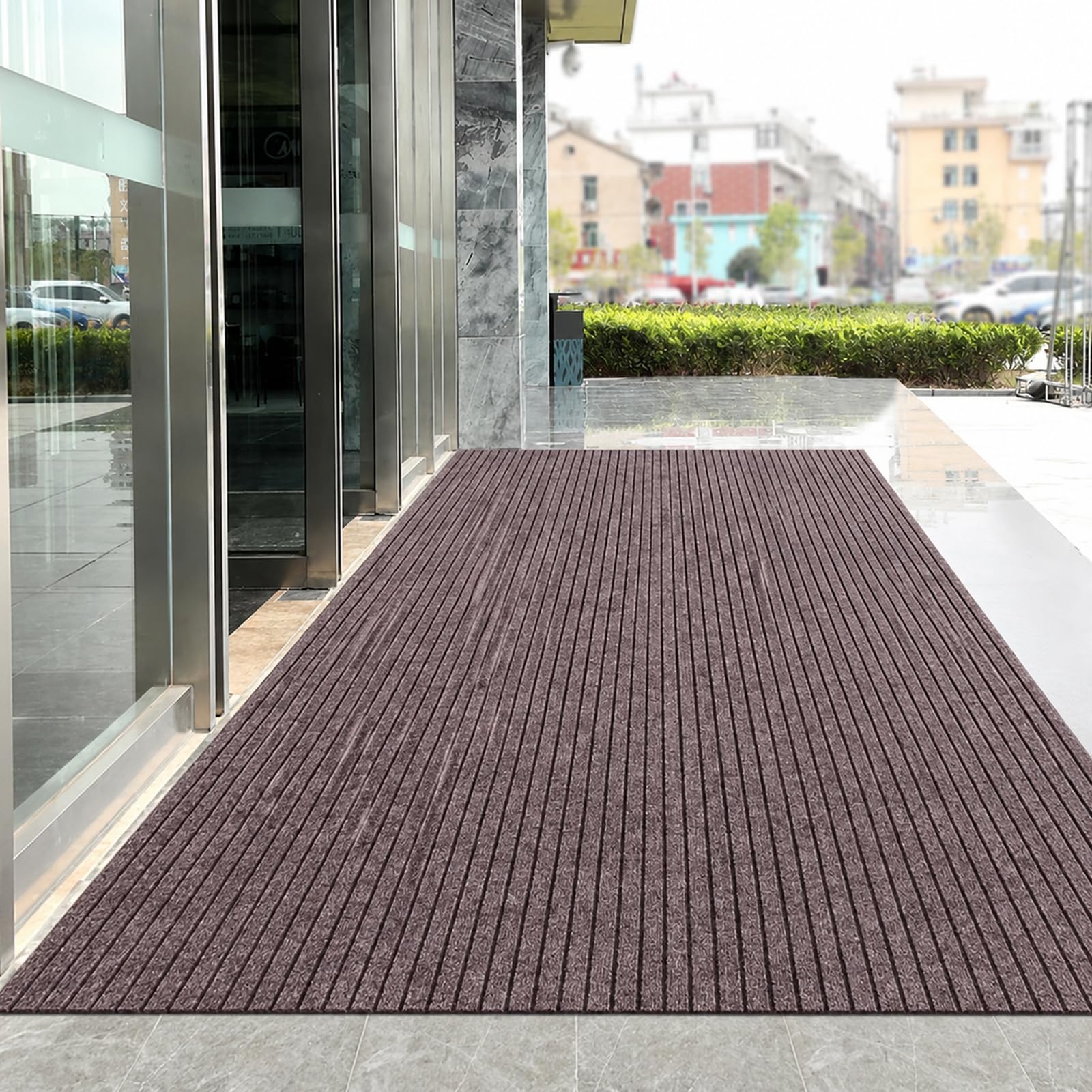 Tapis Paillasson Exterieur Entrée sur Mesure Antidérapant Et Durable Absorbe l'eau Et Ramasse La Saleté Tapis Cuisine De Couloir Lavable Coffee,130x300cm