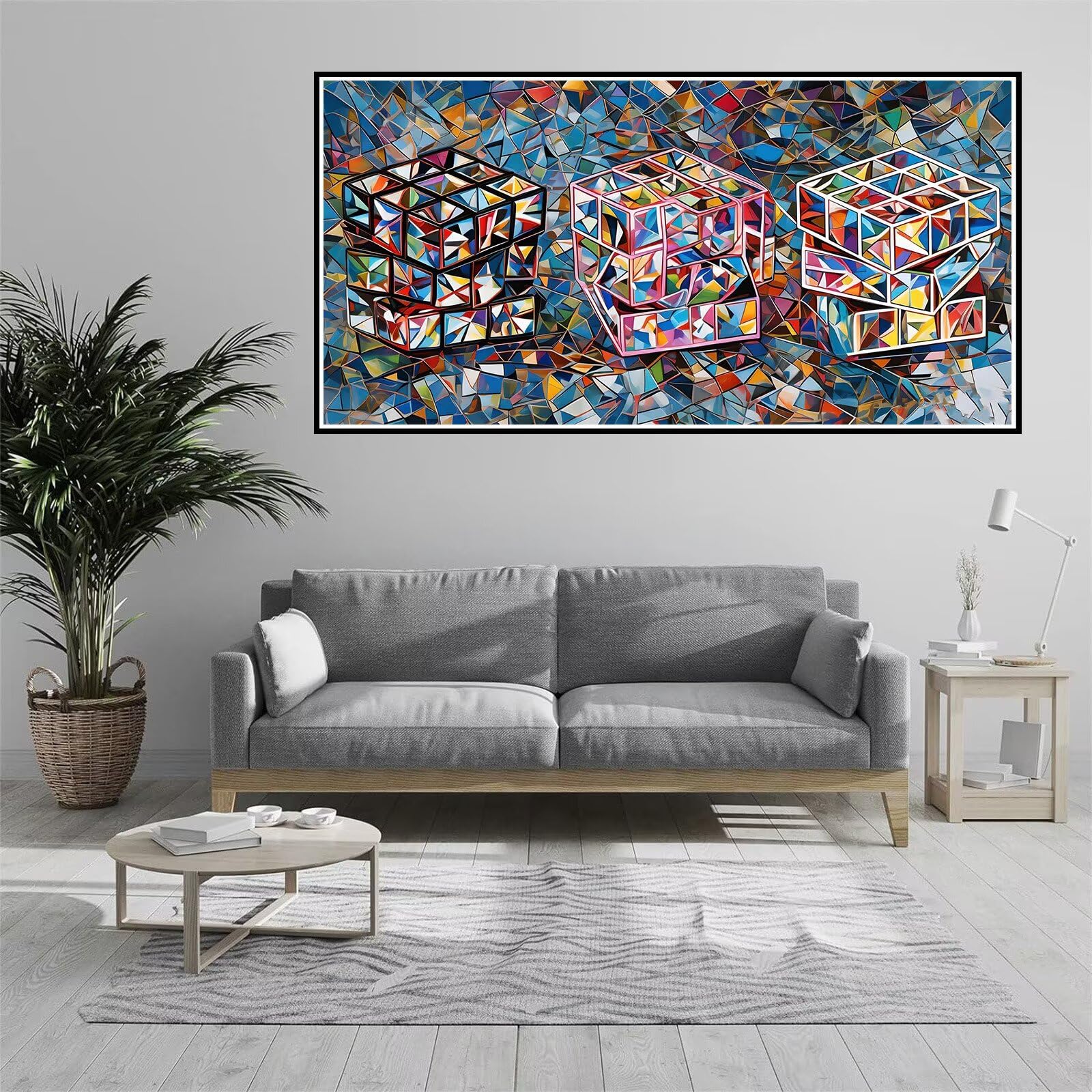 Kolorowa kostka Rubika zestaw do malowania diamentowego duży 203 x 100 cm, diamentowa sztuka dla dzieci 5D DlY pełne wiercenie okrągły klejnot malowanie według numerów, haft, kryształ, sztuka,