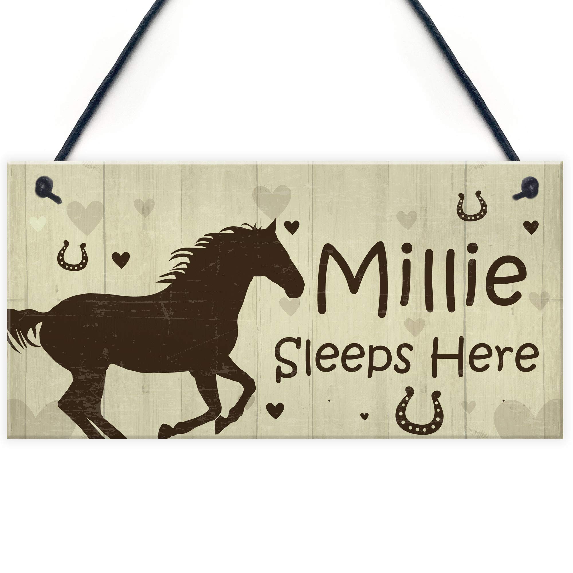 Red Ocean Horse Gift For Women Girls Personalised Stable Door Sign Friendship Horse Lover Gift