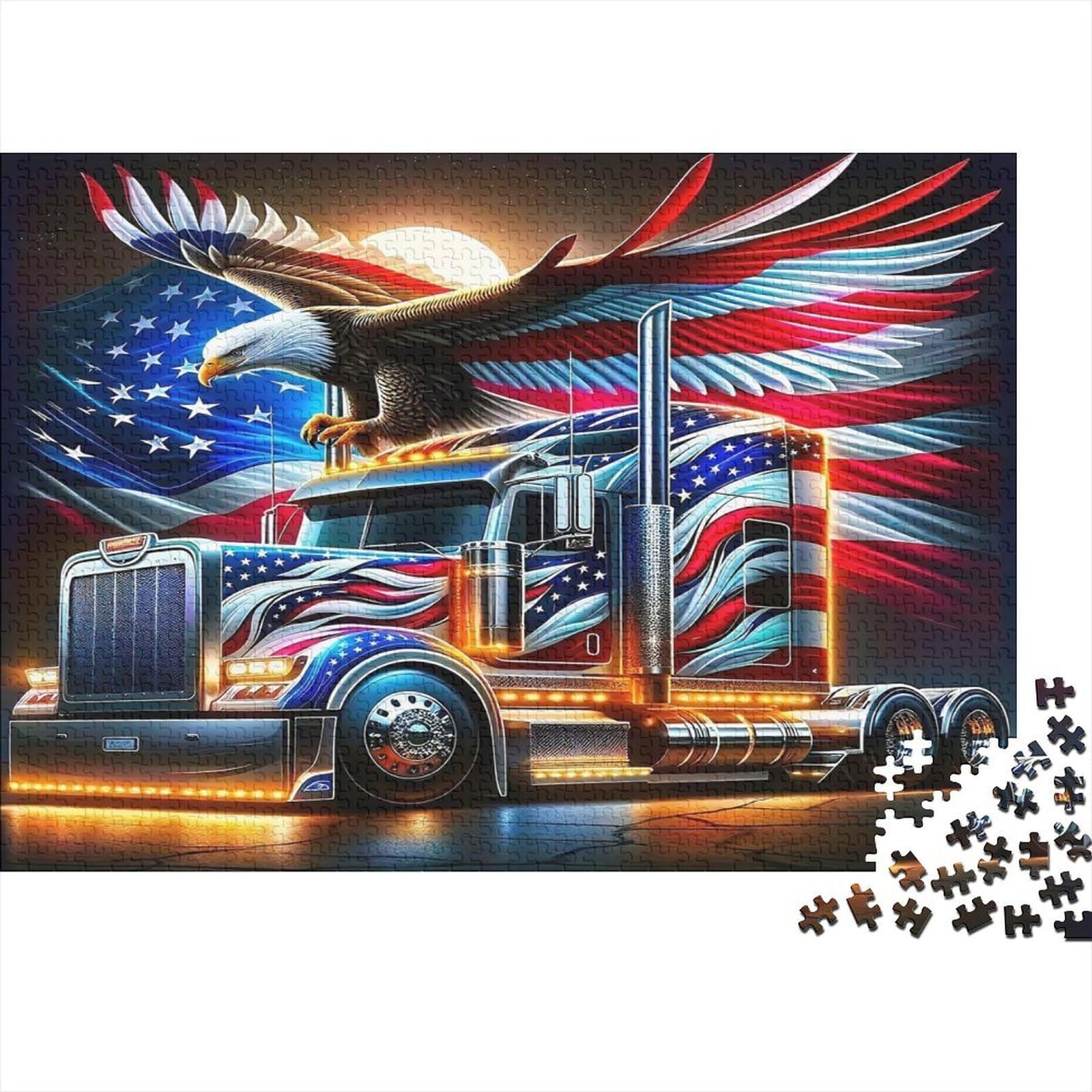 Truck Puzzle Game 1000 Pieces Paper Adult Eagle Relaxation Home Decor Gift Focus 52x38cm/1000pcs