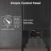 Vista 5 de TURBRO Suburbs TS17 - Estufa eléctrica compacta para chimenea, calentador independiente de 18 pulgadas con llama realista, certificado CSA