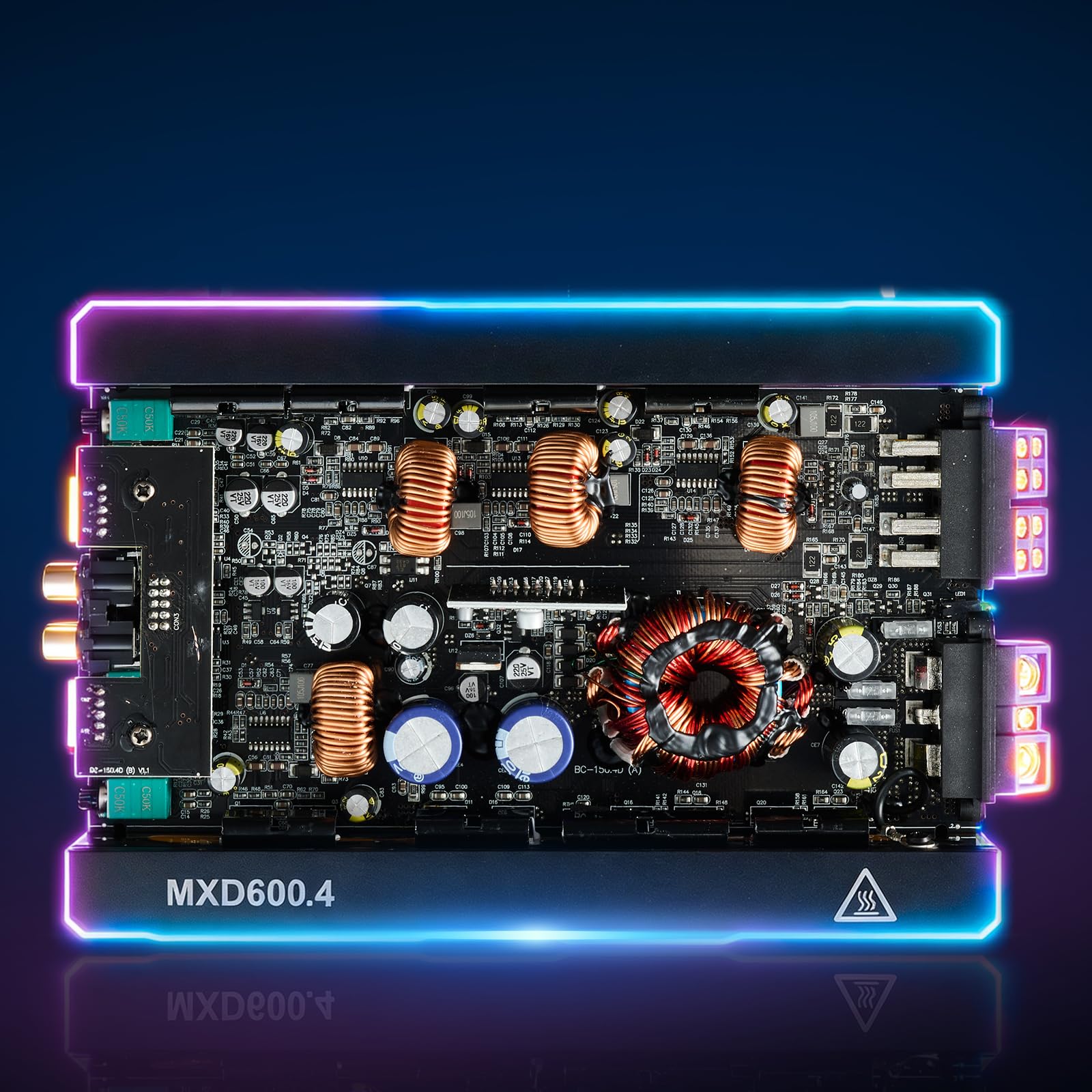 VEVOR Amplificateur Audio Voiture, Ampli de Puissance à 4 Canaux Pontables pour Subwoofer, Classe D à Gamme Complète, Amplificateur Multicanal Stéréo Max. 4x420 W sous 4 ohms/4x600 W sous 2 ohms