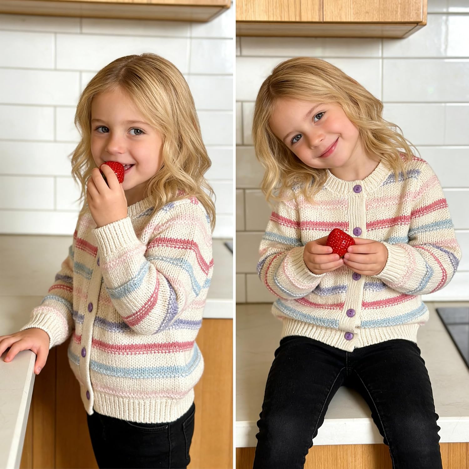 Simplee kids Baby Sweater Animal Leopard Heart Printed Baby Cardigan for Spring Autumn Fall - Image 2