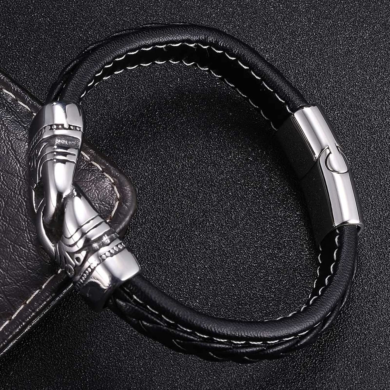 Rodzina Bangle, para bransoletka IC Party Bracelet Bracelets Łańcuch na nadgarstka ze stali nierdzewnej z magnetyczną długością zapięcia 16,5 cm Prezenty, Faux, bez cyrkonu