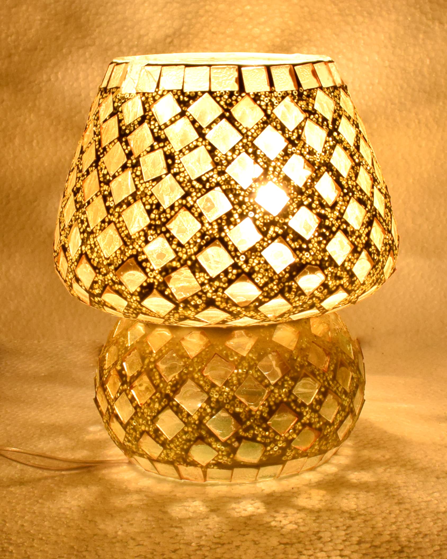 Mosaic Table Lamp Multicolor | Handmade Turkish Style Decorative Bedside Lamp | Colorful Glass Table Light for Living Room, Bedroom, Café, Office & Home Décor-image-45