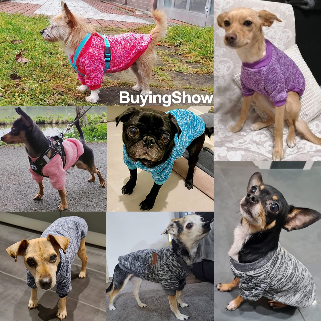 Small Dog Jumper Small Dog Sweatshirt Chihuahua Jumper Fleece Inside Soft Cozy, Colour Vibrant Easy to Take On and Off (Purple, S) — view 5