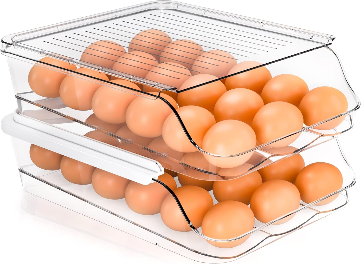 Utopia Kitchen Rolling Egg Container for Refrigerator with Lid Pack