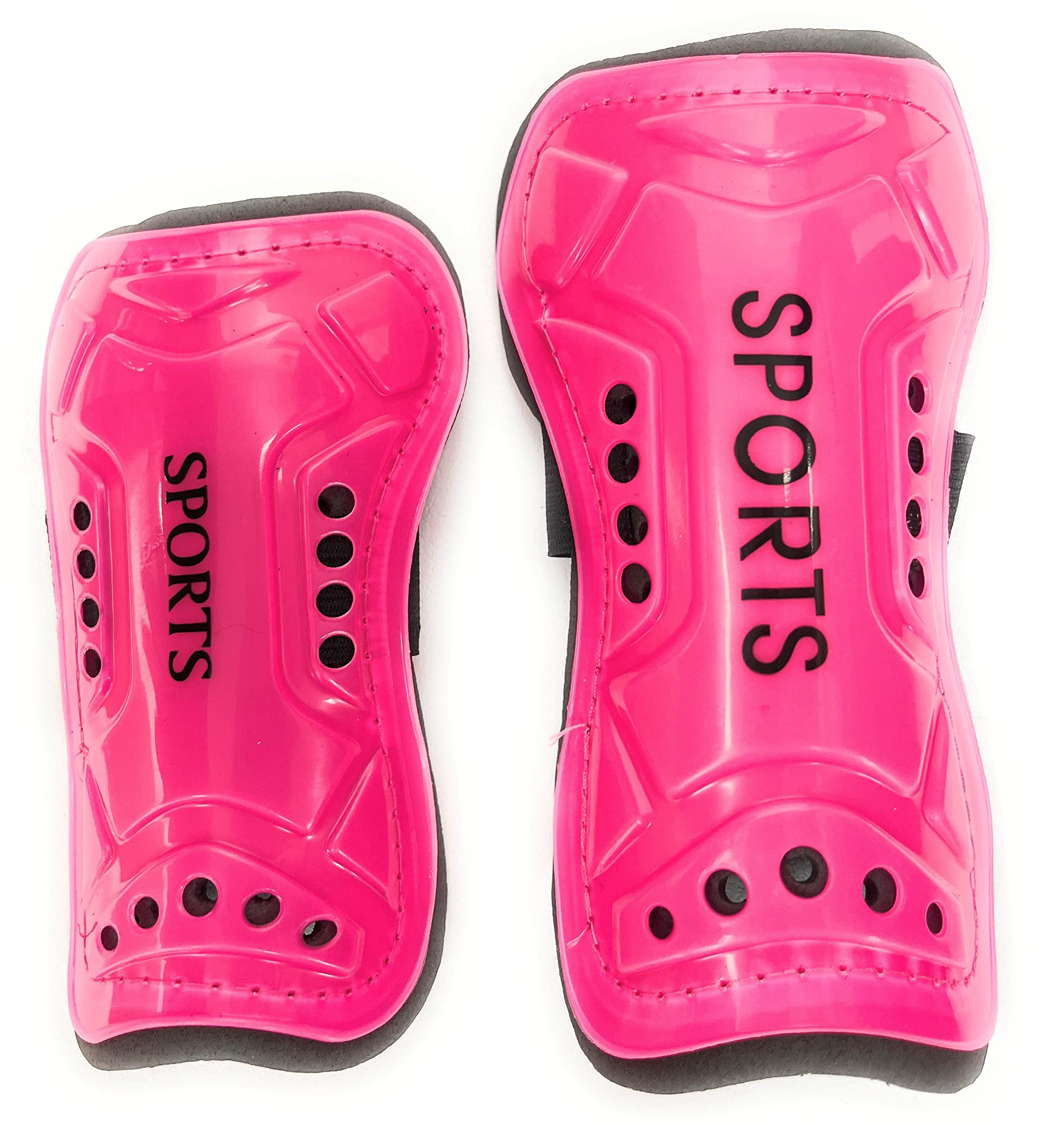 Rooks Pink Shin Pads Sizes Small (3-5Years) and Large (6-12 Years) Years Old Kids Shin Guards, Child Soccer Shin Pad, Perforated Breathable Soccer Shin Guards