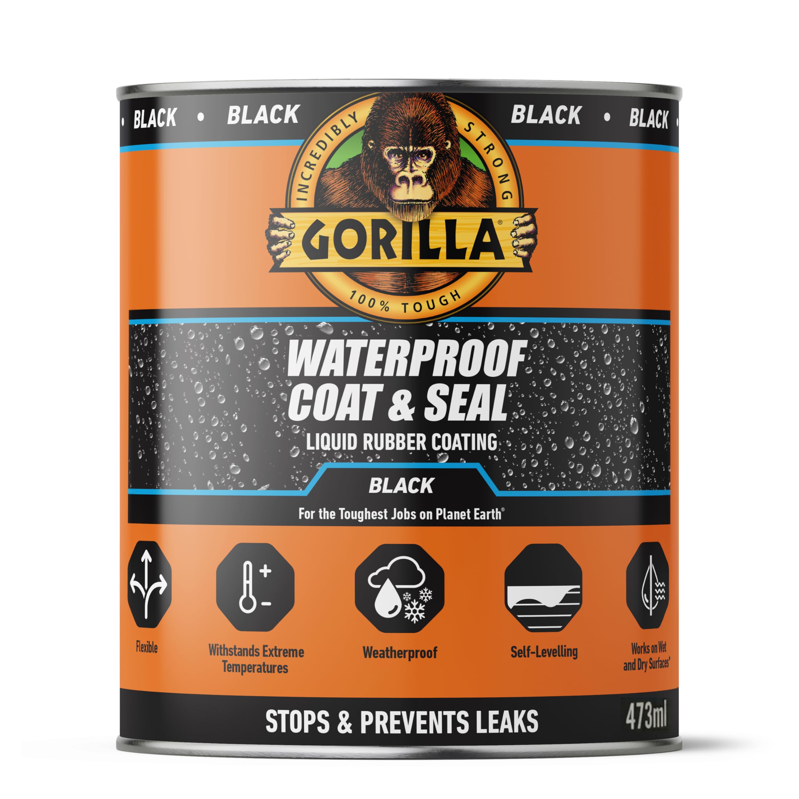 Gorilla Waterproof Coat Seal Black 473ml Polyvinyl Chloride Rubber DENTED TINS