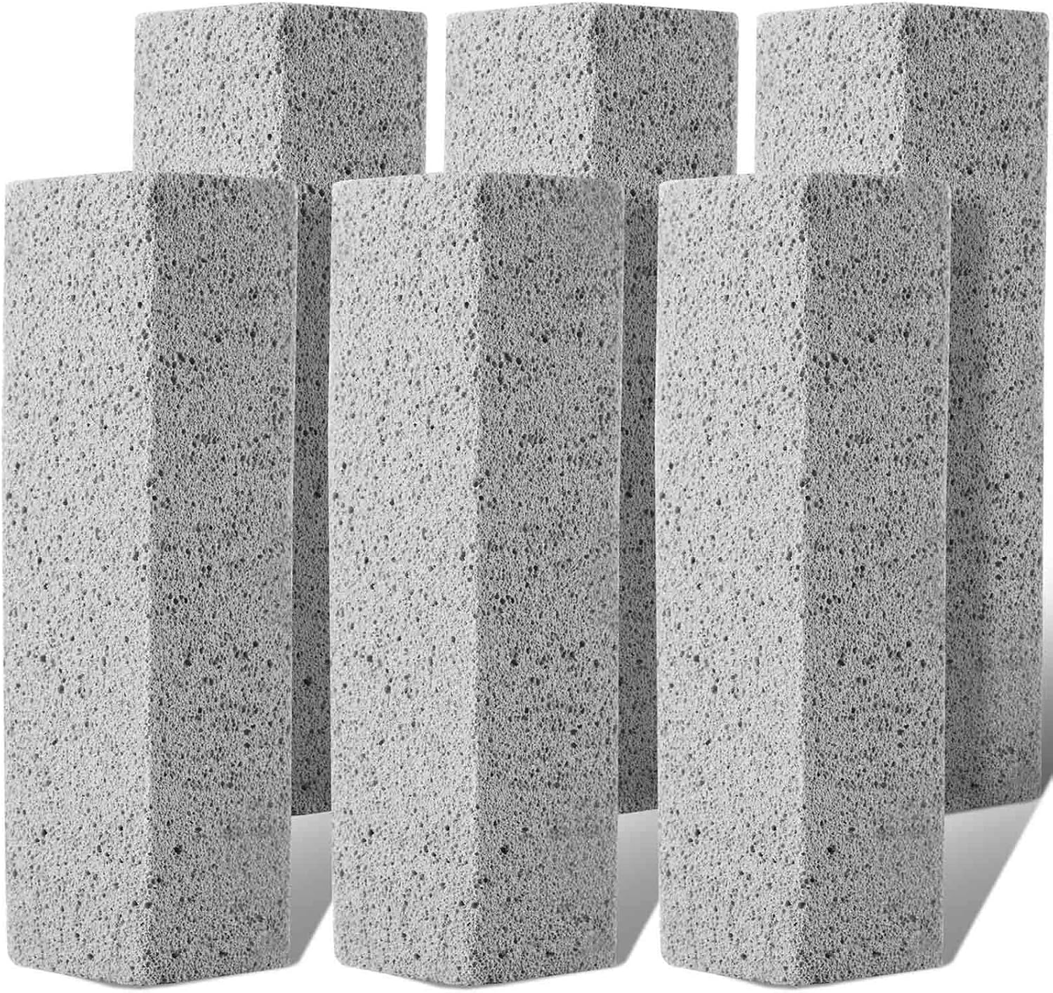 Pumice Stone for Toilet Cleaning Bowl Stick, Refresh Toilet within 1 Minute, 6 New Ways to Use a Pumice Stone, Remove Water Rings Stains on Toilets Bowls, Bathtubs, Pool Shower Tiles, 6 Count : Health & Household