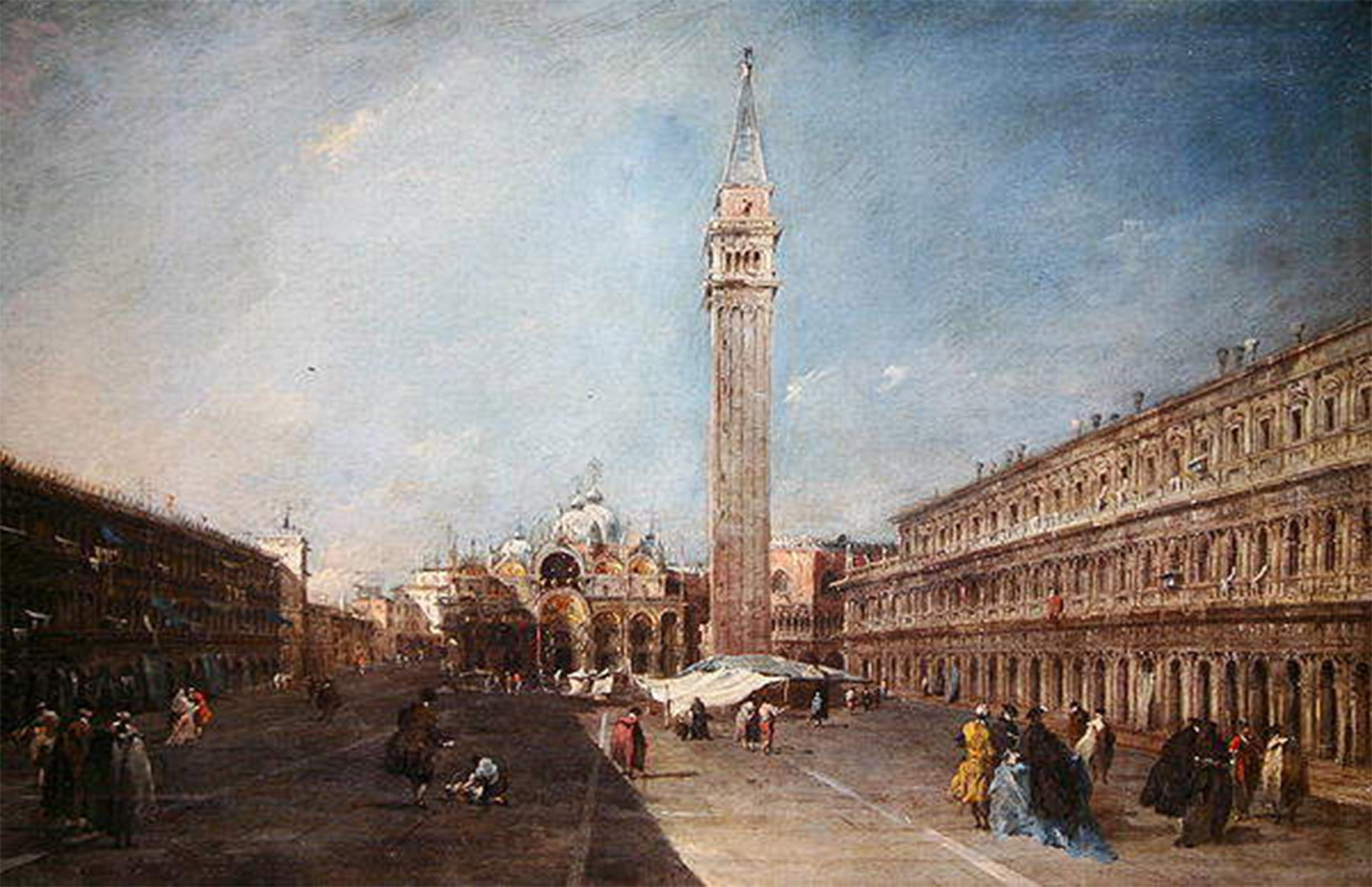 SERENDIPITP Aesthetic Poster Photo Wall Print Retro Picture Piazza San Marco by Francesco Guardi Modern Wall Artwork for Home Decor 60x90cm