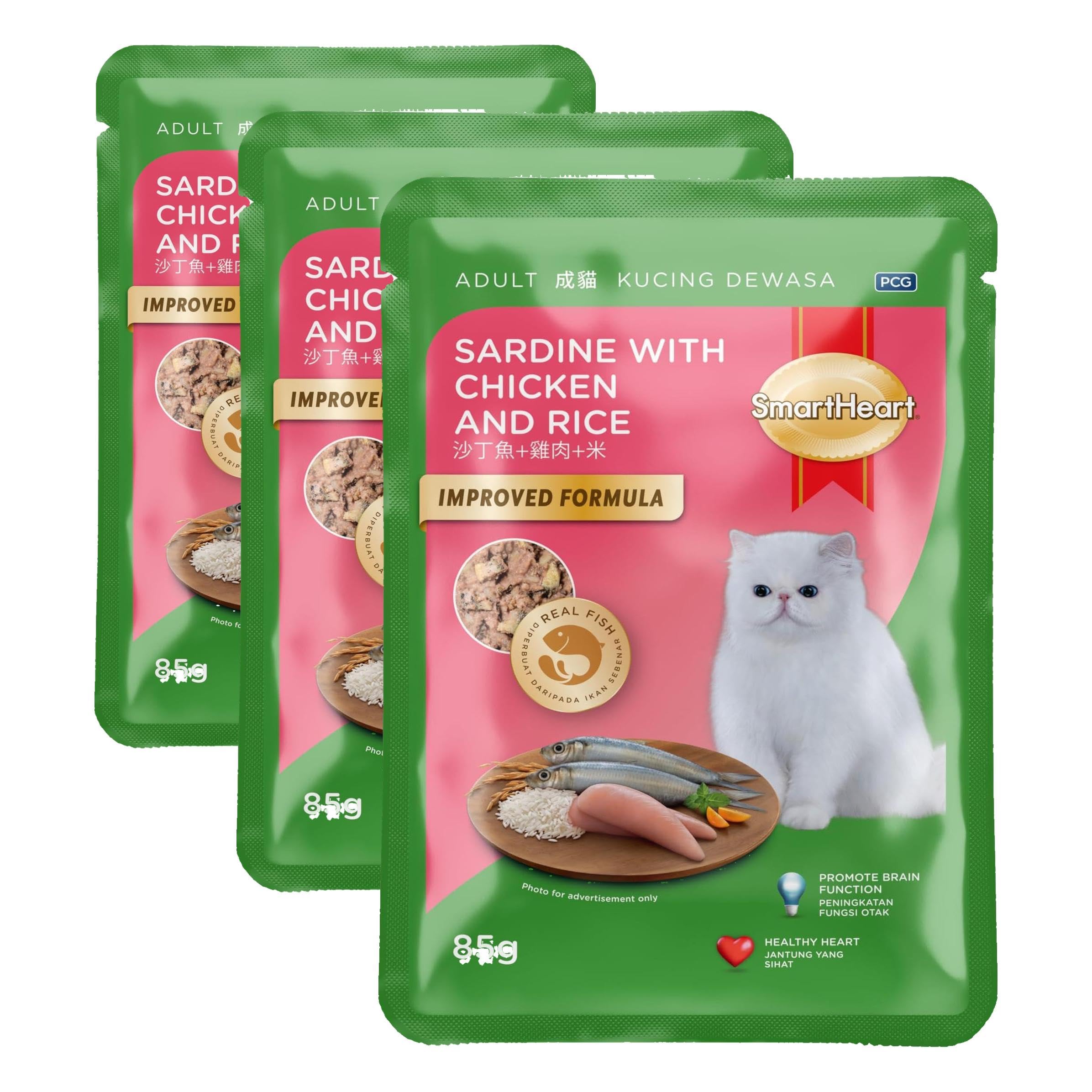 Smartheart Pouch Tavuk ve Pirinçle Sardalye 85 gr (3 paketi)