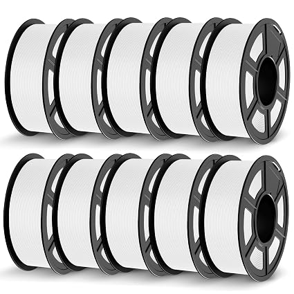 JAYO Filament PETG 1,75 mm, biały, 1,1 kg x 10, nagie rany, filament do drukarki 3D, dokładność pomiaru +/- 0,02 mm, pasuje do większości drukarek 3D FDM