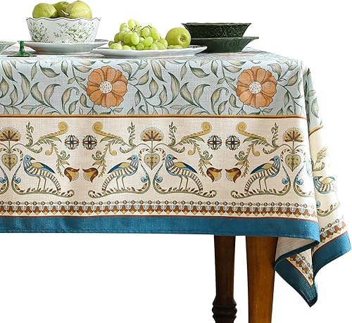 patdrea Mantel de lino francés de diseño italiano, rectangular, para cocina, comedor, fiestas, bodas, Navidad, 55 x 71 pulgadas