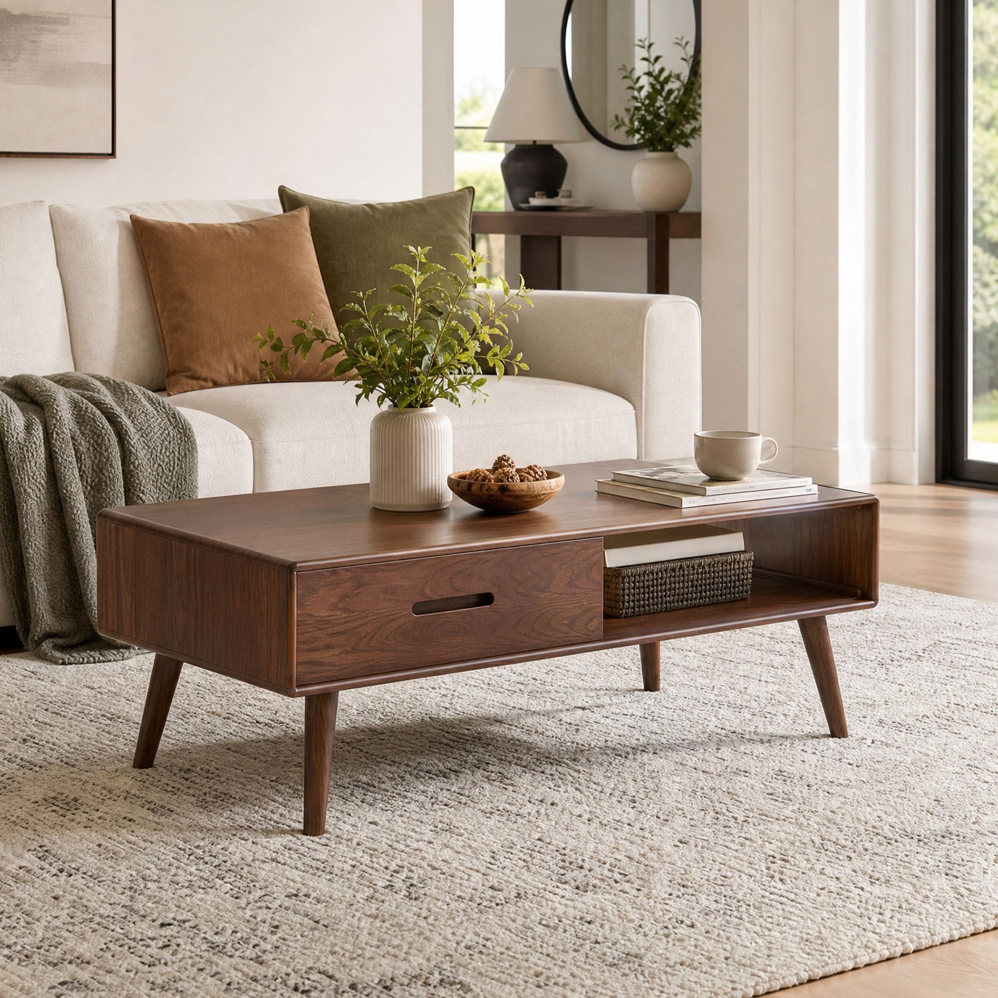 Amazon.com: 100% Solid Oak Coffee Table for Living Room,Fully