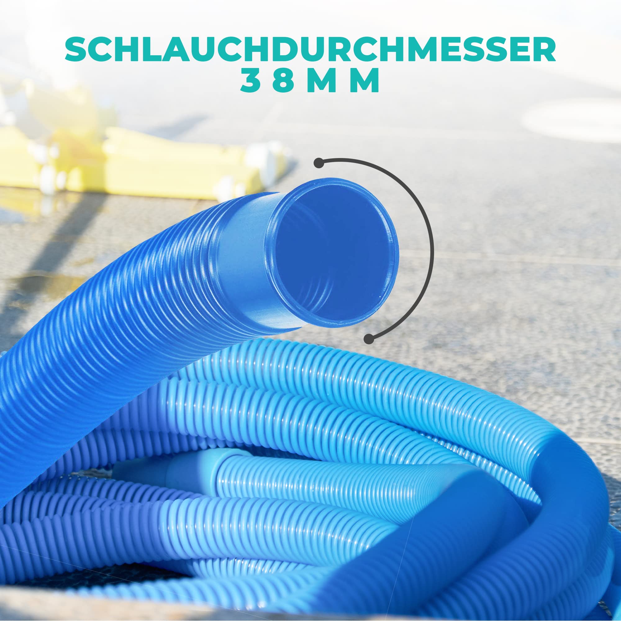 Tubo Per Piscina Well2wellness – 6 M, Diametro 38 Mm, Verde, Divisibile Ogni Metro