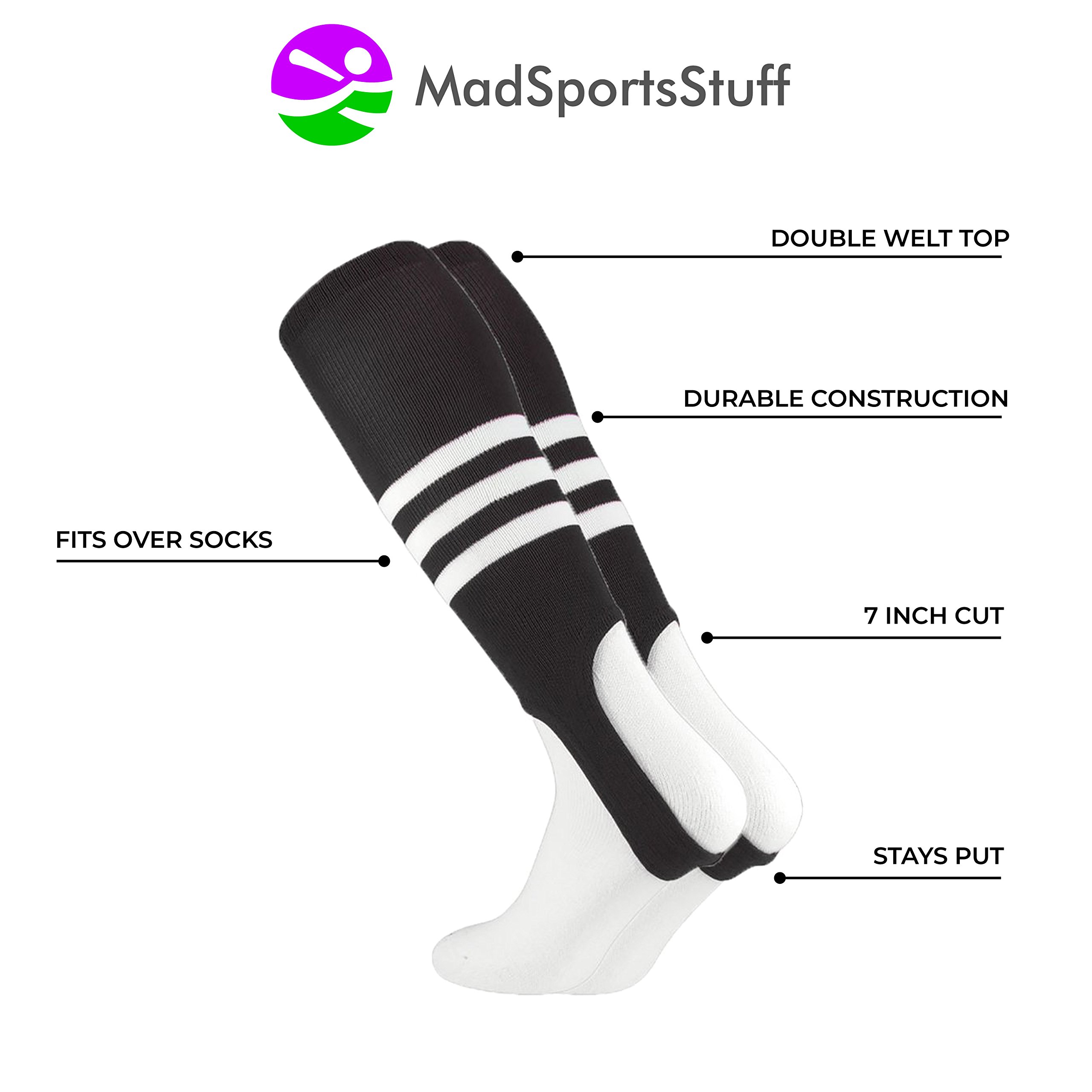 MadSportsStuff Baseball Stirrups Pattern B (Purple/White, Medium)