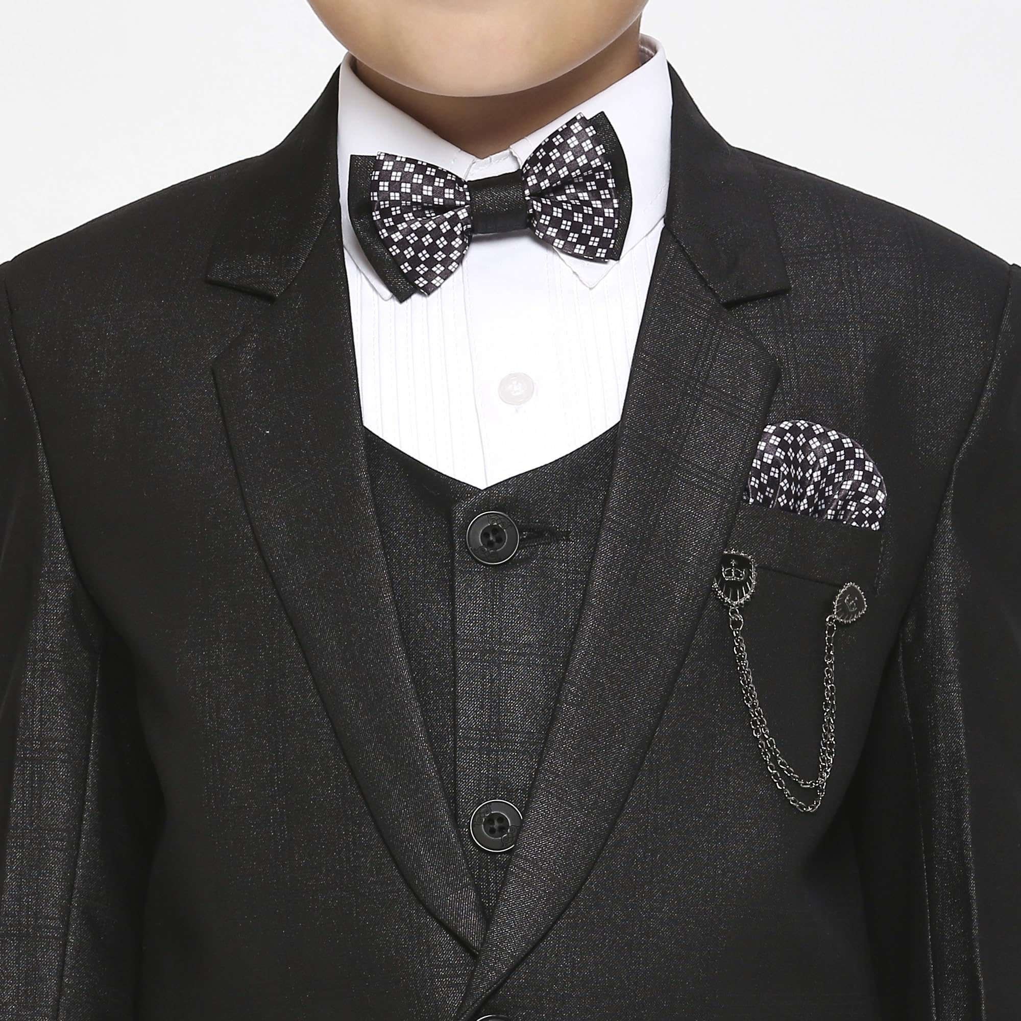 KIDS ISLAND Boys Black 5 Pcs Coat Suit | KI_047_8167_BLK_3 2