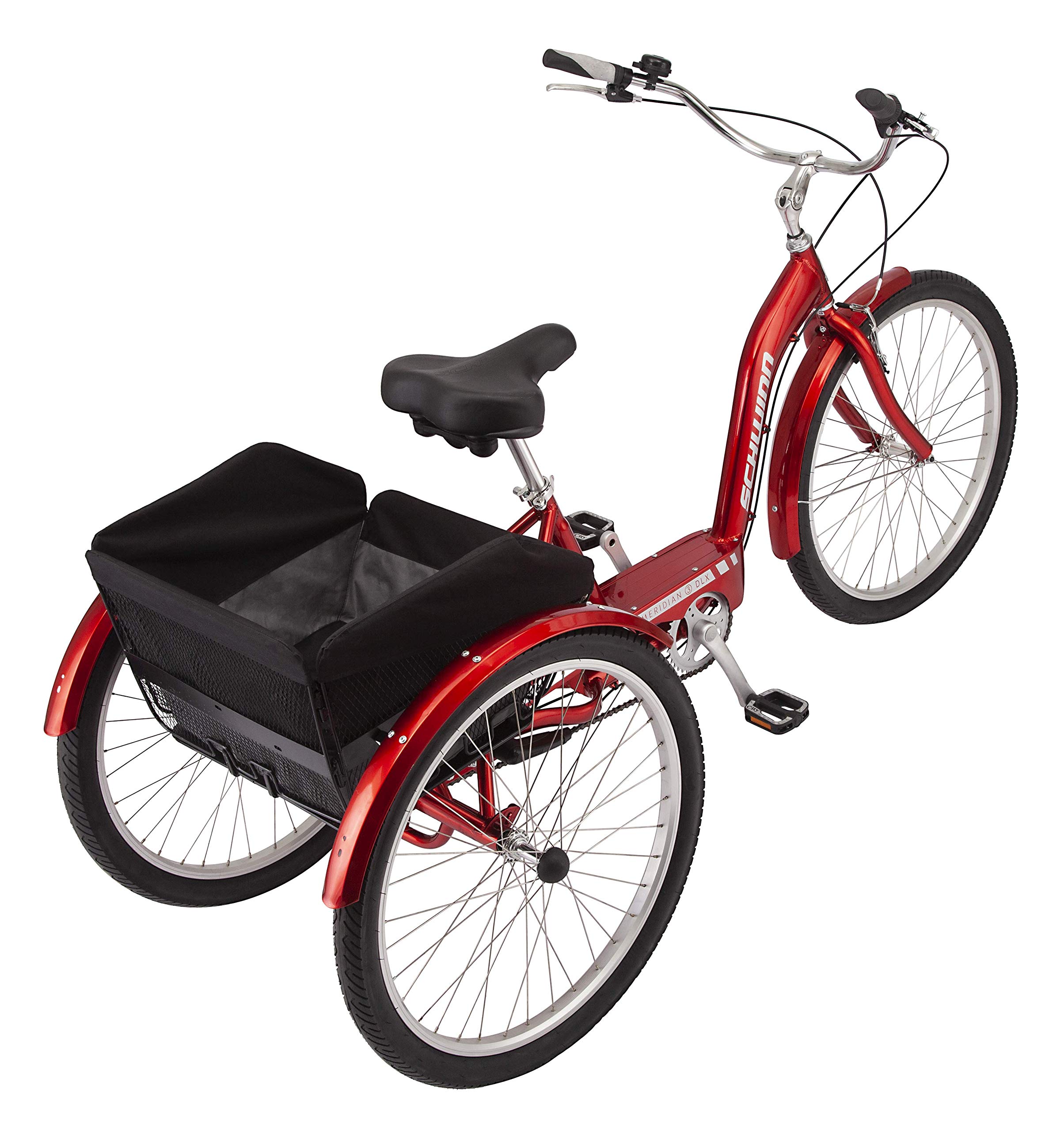 Schwinn Meridian Adult Tricycle, Three Wheel Cruiser Bike, 24 - 26-Inch Trike Wheels, Cargo Basket, Adjustable Handlebars, item has been opened looks to be in good condition 