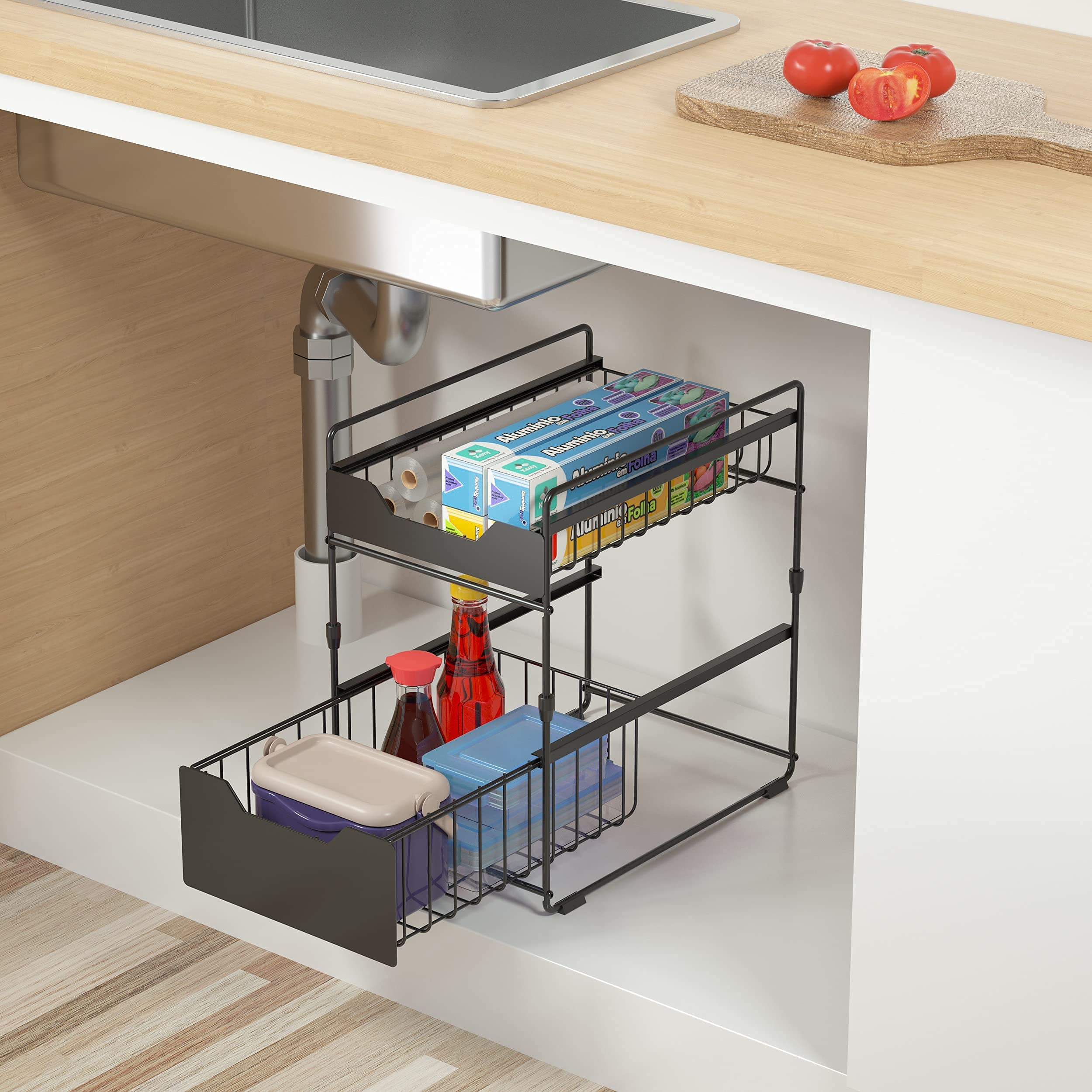 Buy Under Sink Organizers And Storage With Sliding Storage Drawer,2