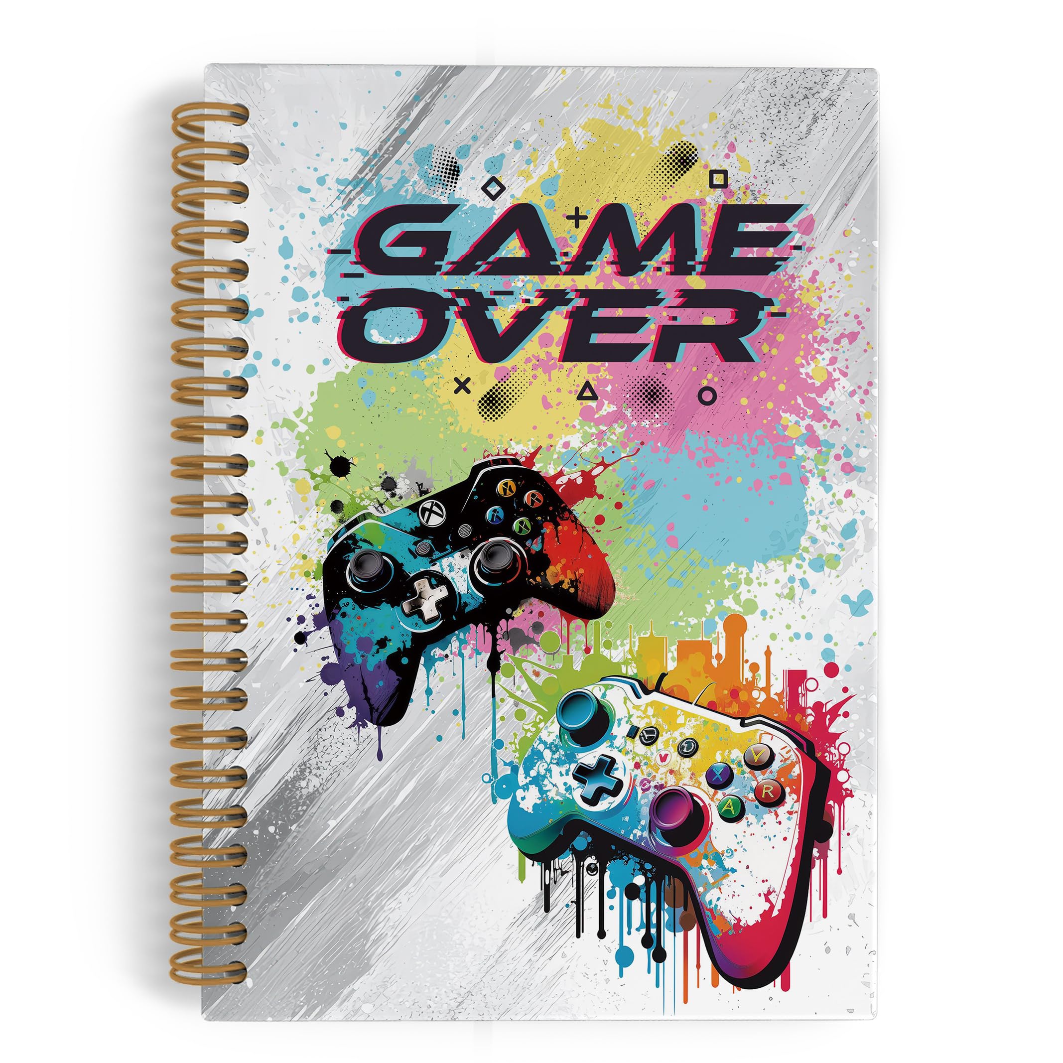 Carnet à spirales Gamer Over pour organiser vos cours à l'école et vos projets de jeu