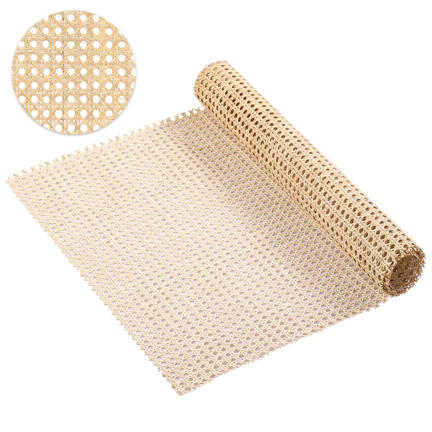 Rattan Naturale Rotolo, 45cm x 1m Rete di Canna Rattan Rotolo di Fettuccia in Rattan per Progetti di Fustigazione Anice Stellato Fettuccia Rattan per Artigianato Fai-da-te Armadio Sedia Mobili