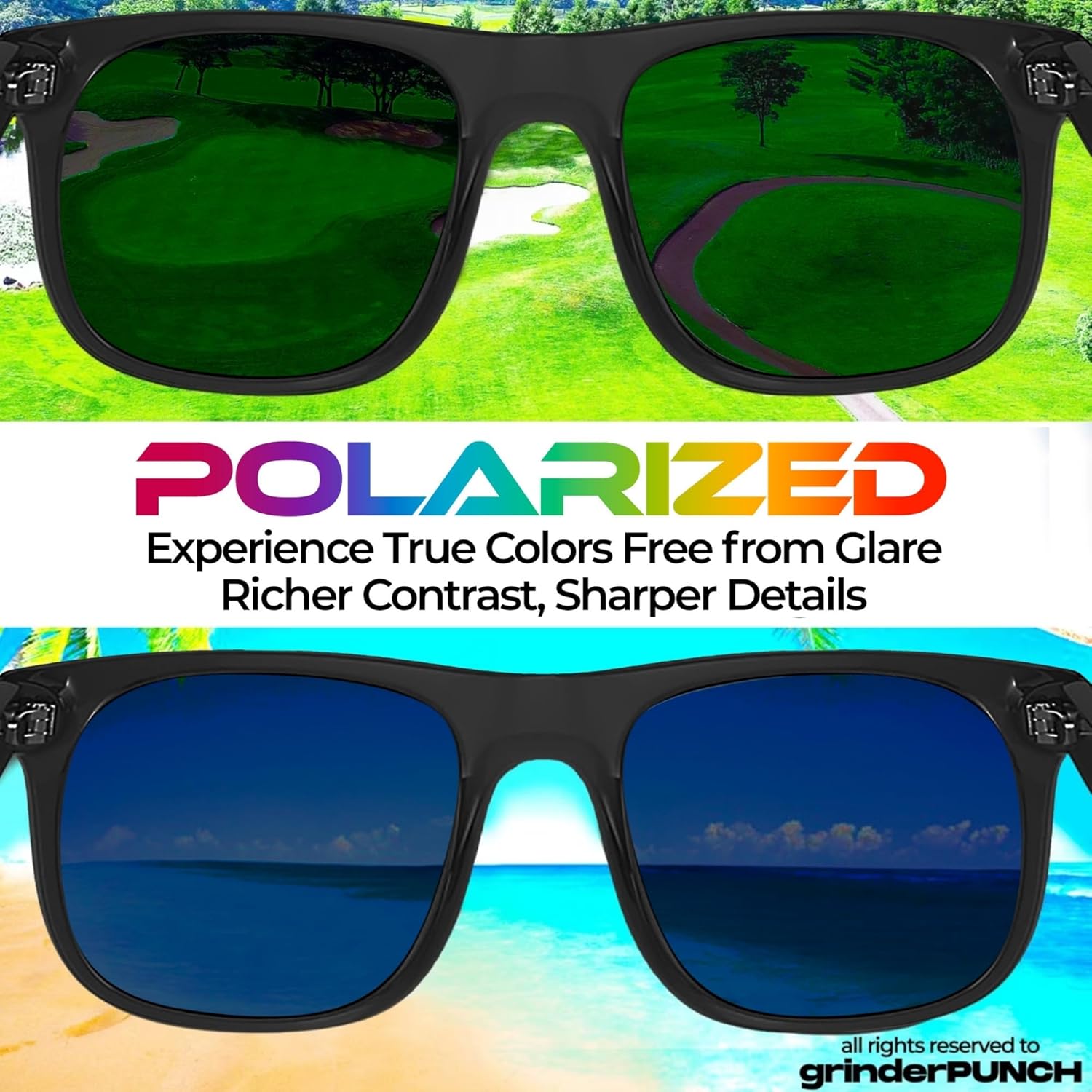 grinderPUNCH Mens Oversized Sunglasses XL Big Head Fit, Extra Wide Frame Sunglasses for Men, Big Heads, XXL Large Wide Shades - Image 4