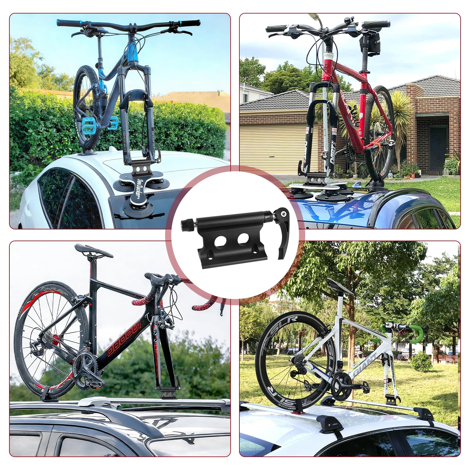 Support de fourche de vélo, fourche avant, clip fixe, en alliage d'aluminium, support de fourche de vélo avec blocage rapide pour camion, SUV, remorque (fermeture rapide)