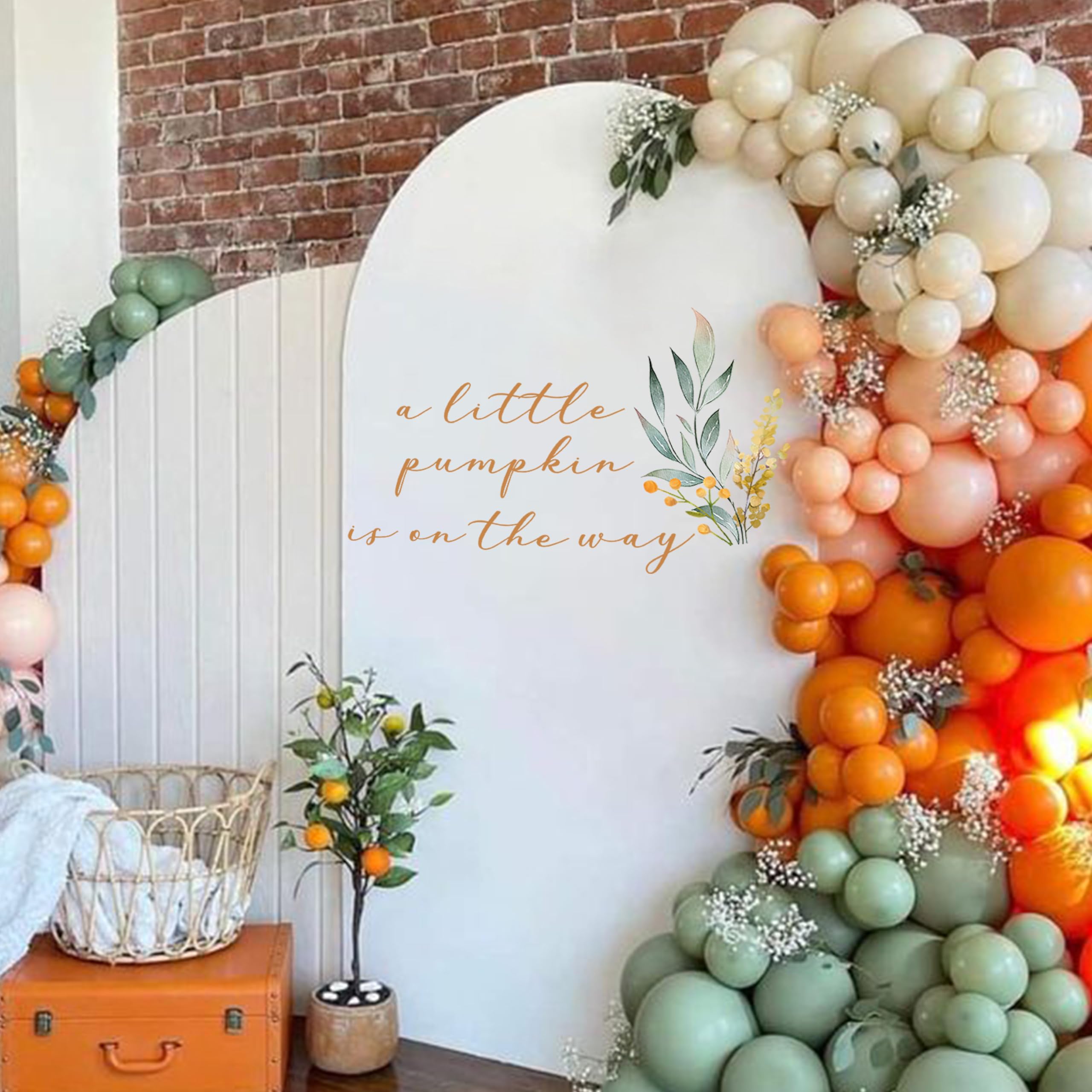 Vgaruint Our Little Pumpkin Is On Way Decal - Halloween Pumpkin Baby Shower Decorations,A Little Pumpkin Is On The Way Party Supplies,Thanksgiving Fall Theme Gender Reveal Photo Props