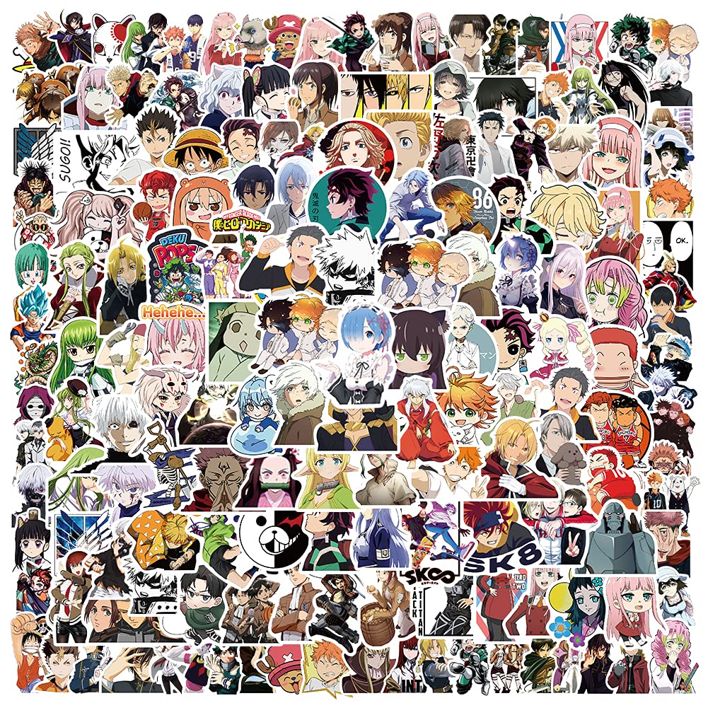 Buy Anime Mixed Stickers,200 Pcs/ Classic Anime Themed Set Vinyl Waterproof Stickers for Water