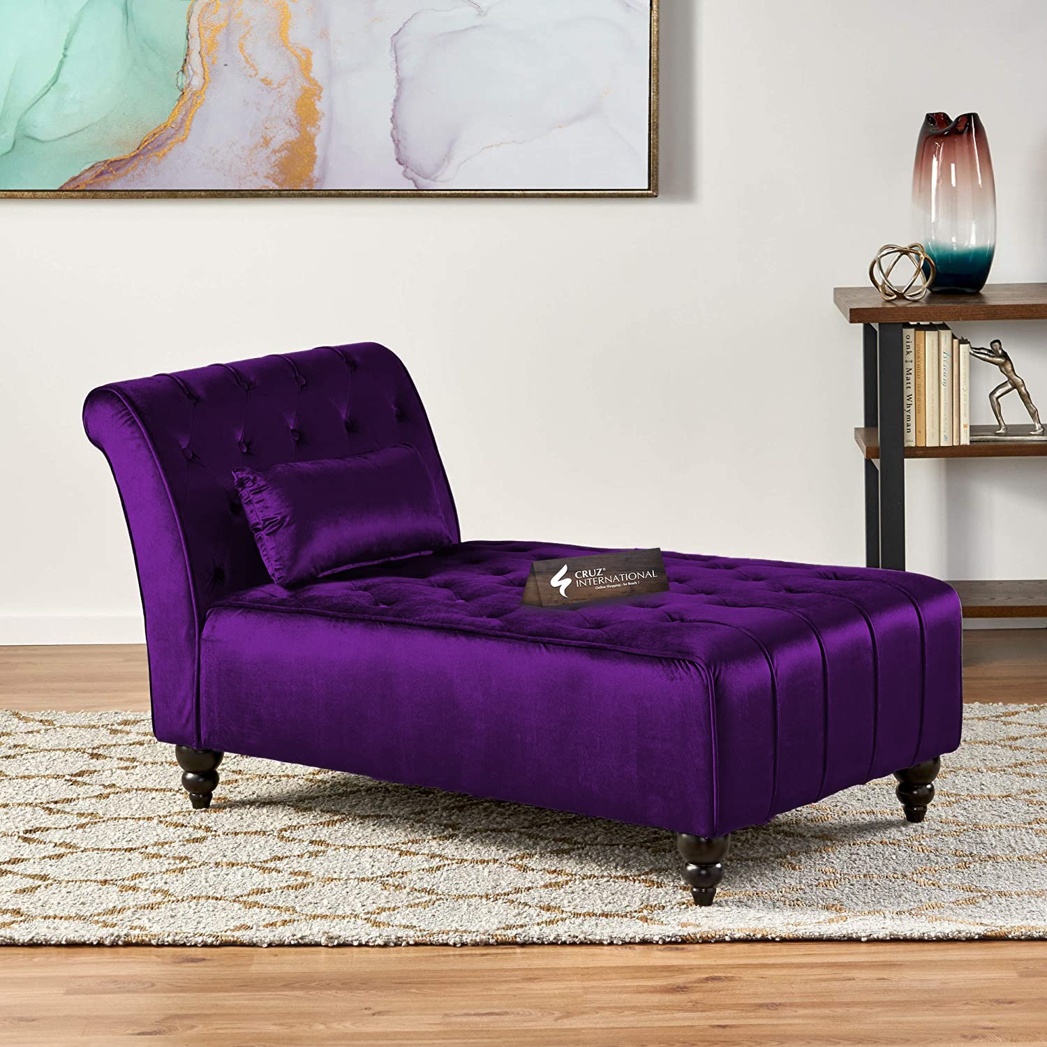 CRUZ INTERNATIONAL - online shopping-be ready ! Modern Settee/Lounger (Purple)
