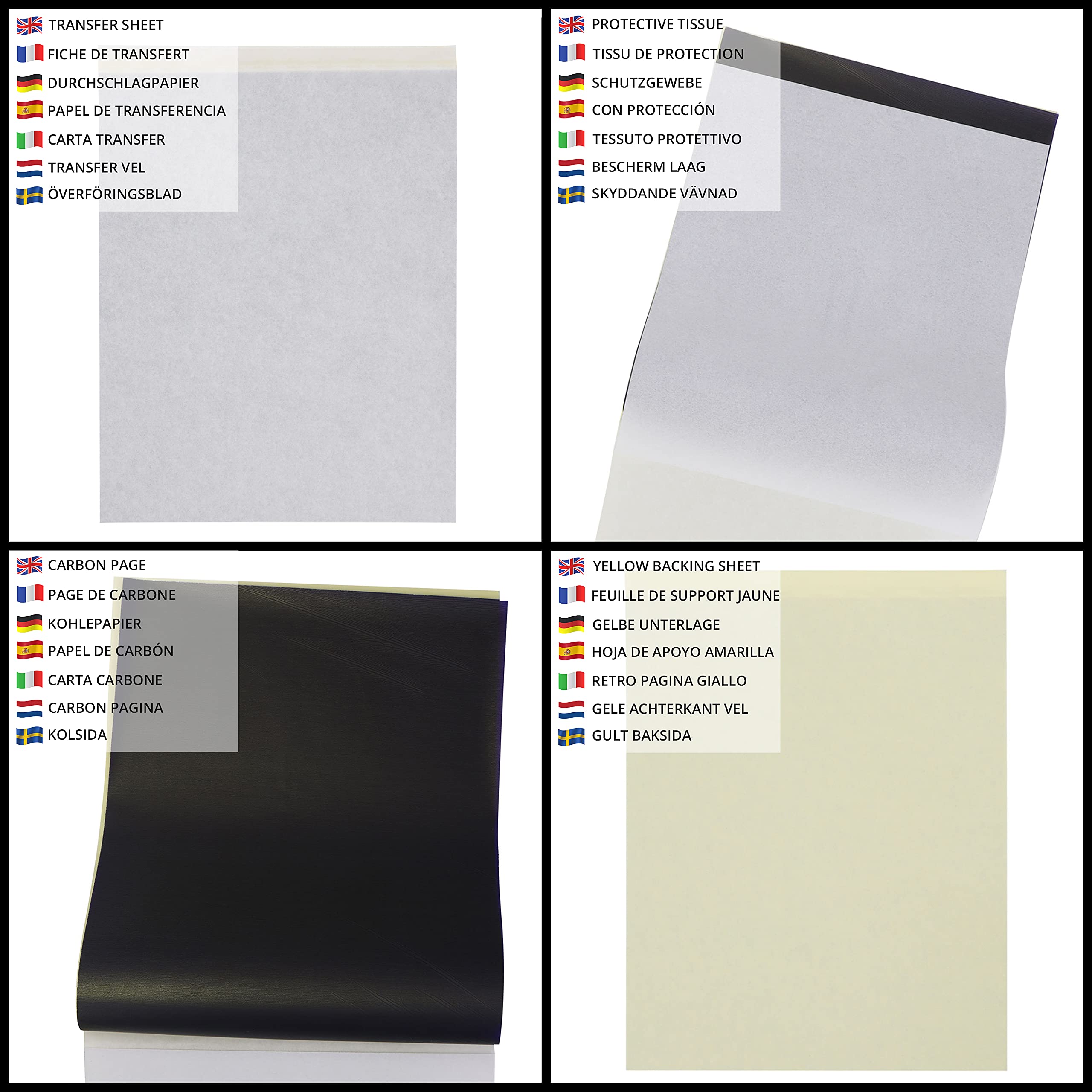 Papier Transfert Belle Vous Lot De 100 - Format A4 29x21cm - Carbone Thermique 4 Épaisseurs