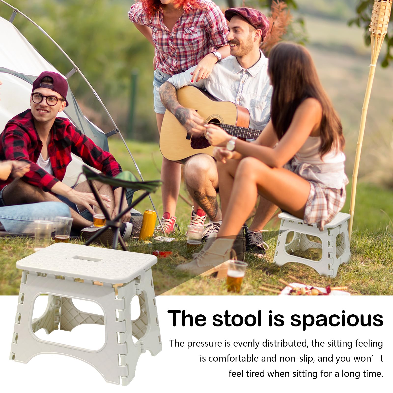 Taburete plegable de 2 pasos con banda de rodamiento antideslizante, capacidad de carga de 150 kg para niños con taburete plegable para cocina, hogar, oficina, exterior