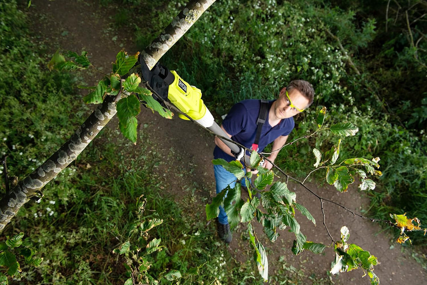 Ryobi RY18PLA-0 Sécateur à Batterie 18V ONE+, Longueur Ajustable jusqu'à 2,7m, Puissance de Coupe 250 Nm - Description