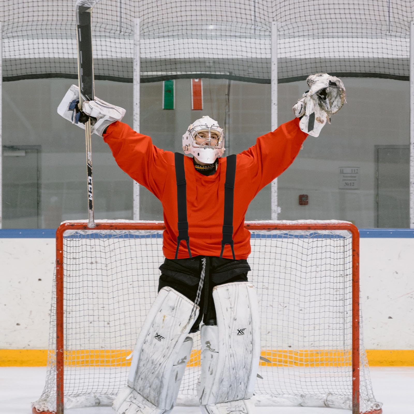 Tirantes de Poliéster de Hockey para y Antideslizantes Pantalones Cómodo Material Goma, Diseño Duradero sobre Hielo para Entrenamiento y Uso Deportivo
