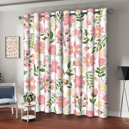 Miniatura 7 de Cortinas opacas bohemias florales para oscurecer la habitación, cortinas térmicas con textura retro, cortinas decorativas para sala de estar y