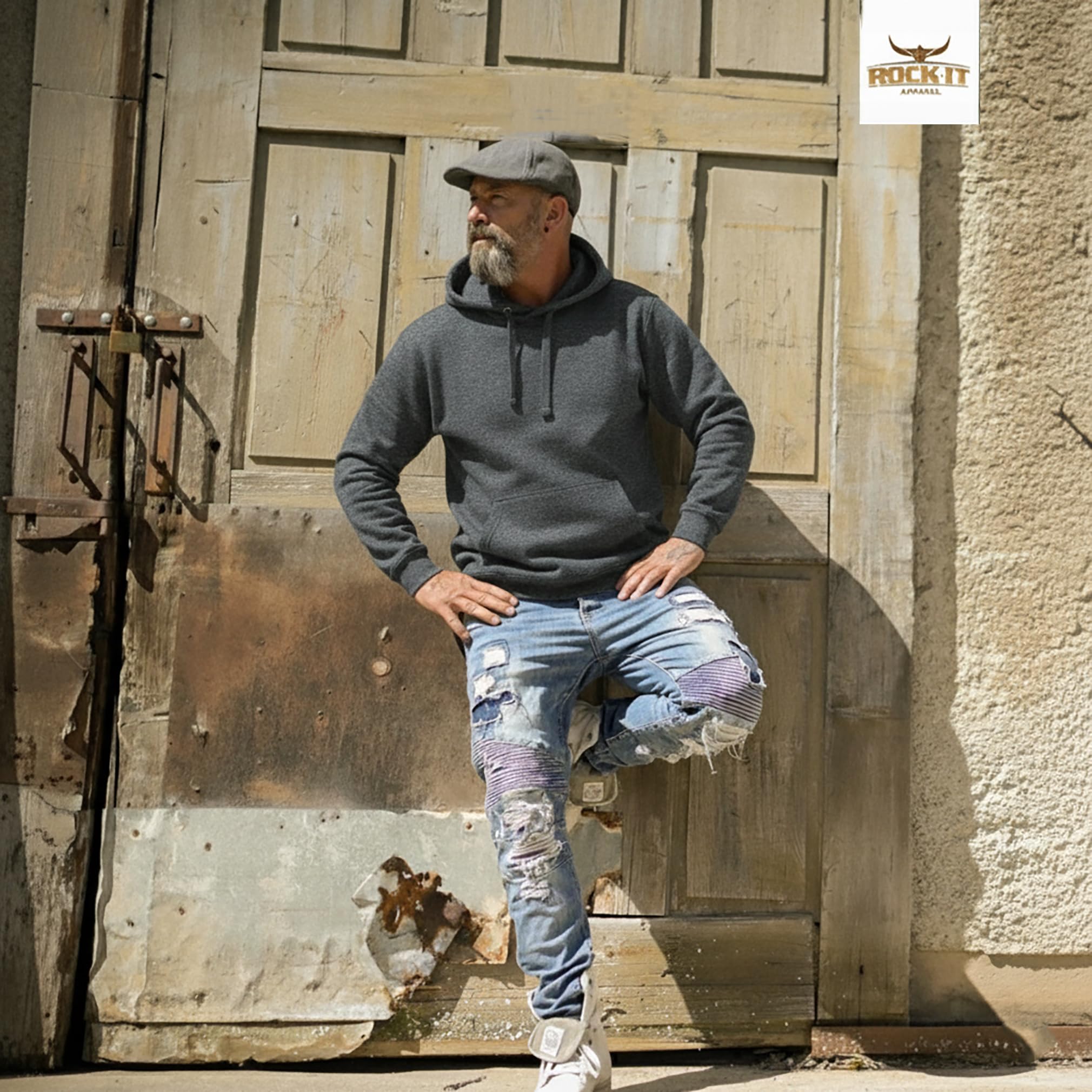 ROCK-IT Apparel Bluza z kapturem dla mężczyzn – miękka i ciężka tkanina premium [rozmiar S-5XL] regularny krój – z kieszenią typu kangurka