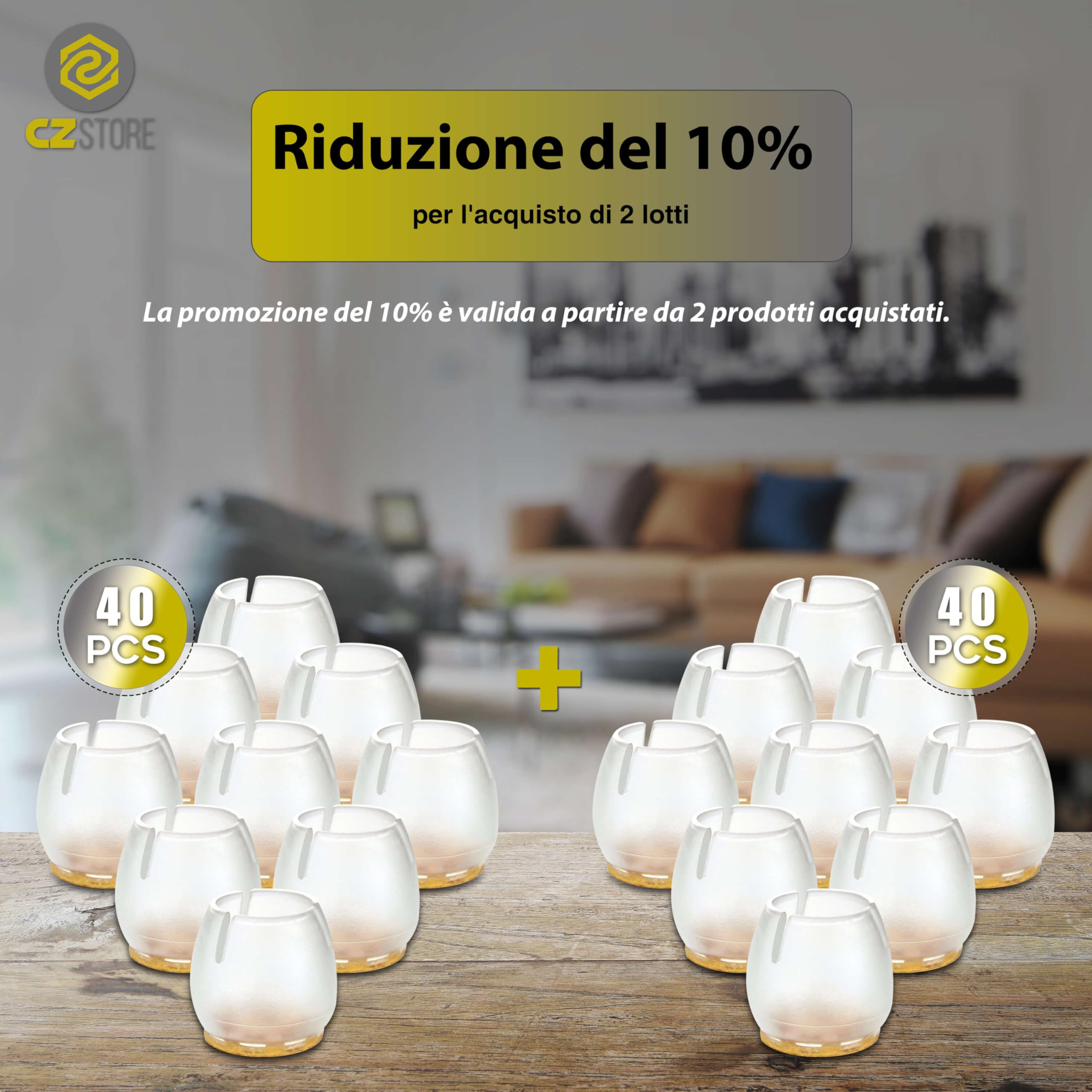 Gommini per Sedie -✮GARANZIA A VITA✮-Piedi Rotondi per Mobili, Sgabelli, Tavoli, Divani - Feltrini Antiscivolo per Gambe Sedie Fondo in Feltro|12-16 mm| (trasparente - 40 pezzi, Rotondo XS (12-16 mm))
