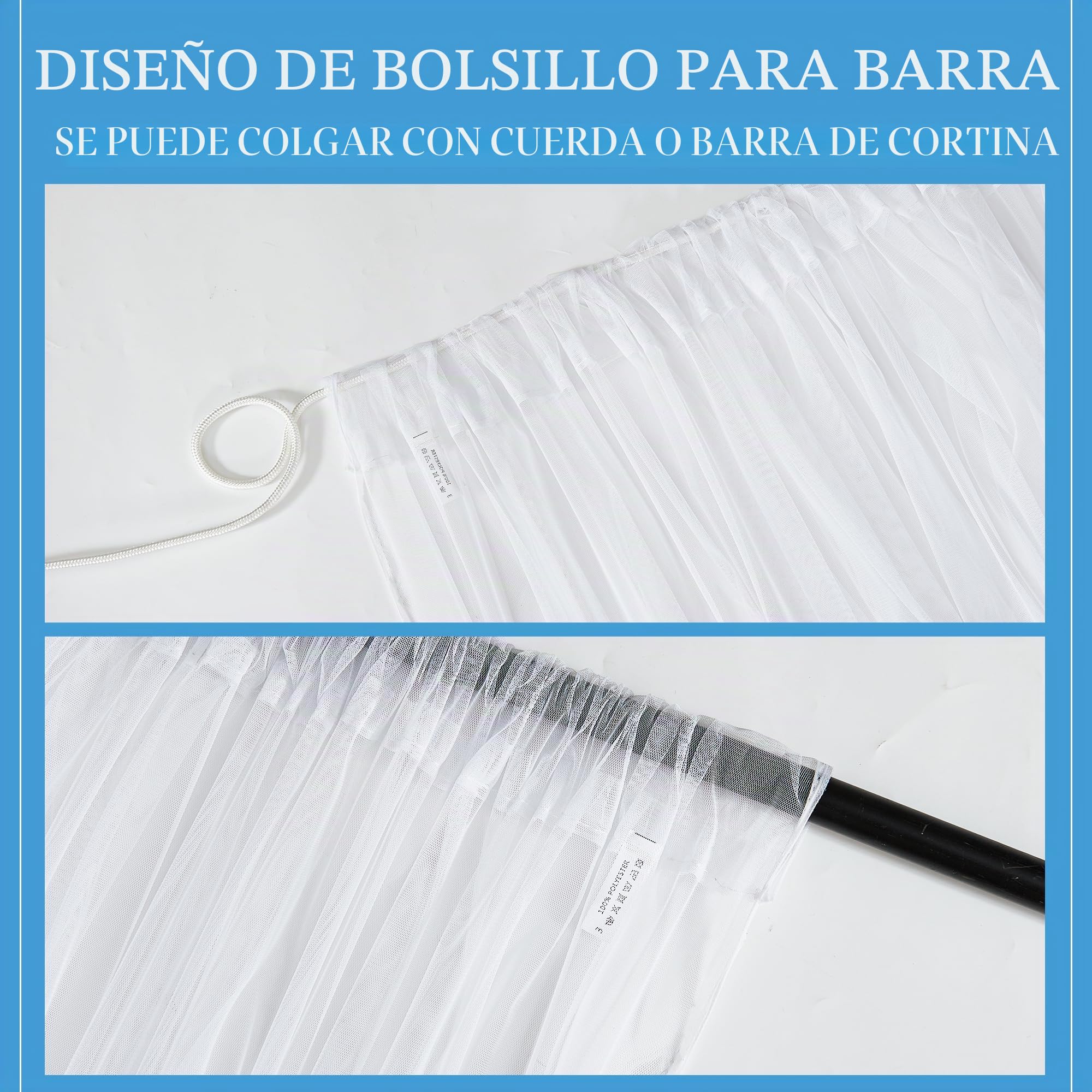 PONY DANCE Mosquiteras Impermeable para Pergolas de Jardin 2 Piezas