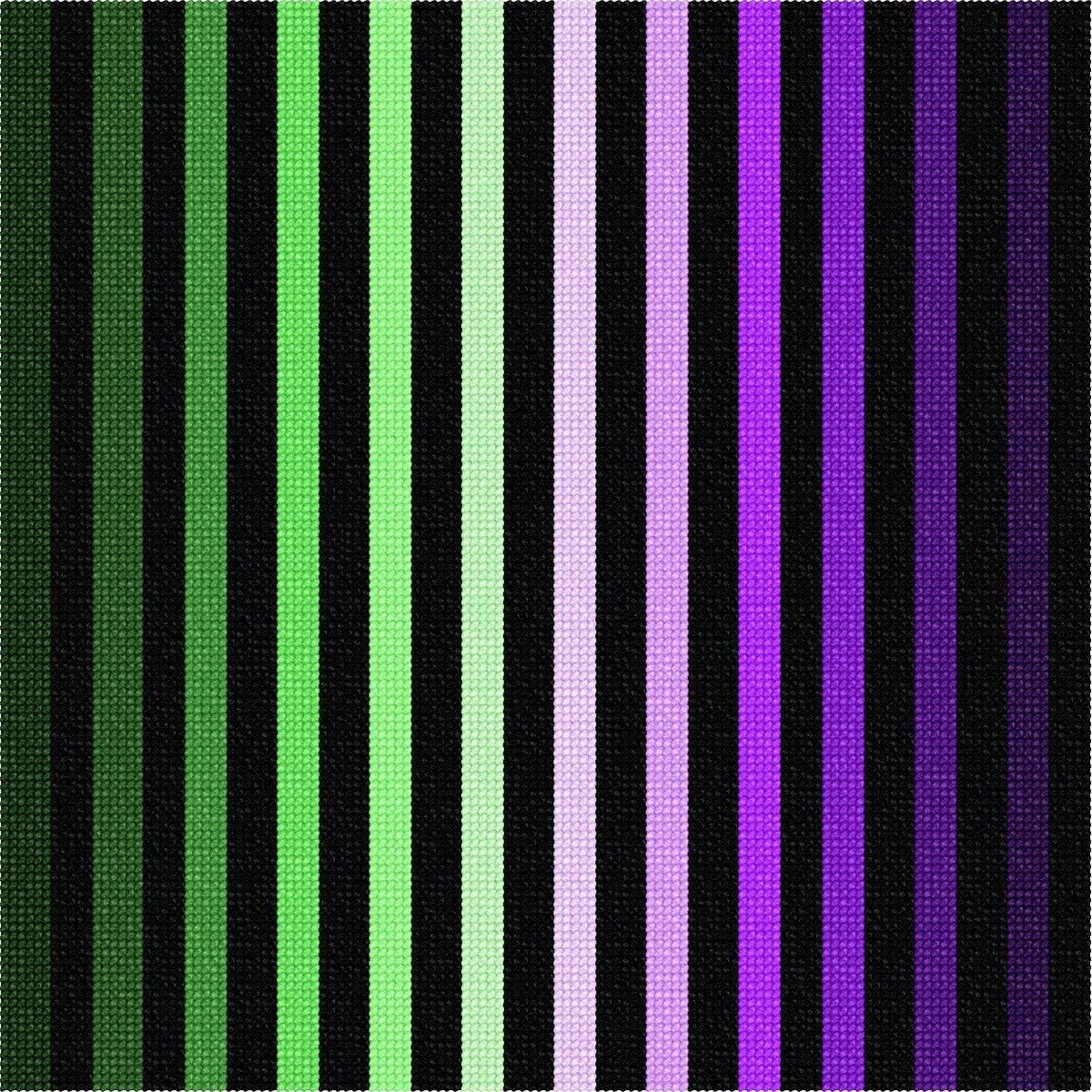 Pepita Needlepoint Canvas: Ombre Colorbars Purple Green, 10 x 10