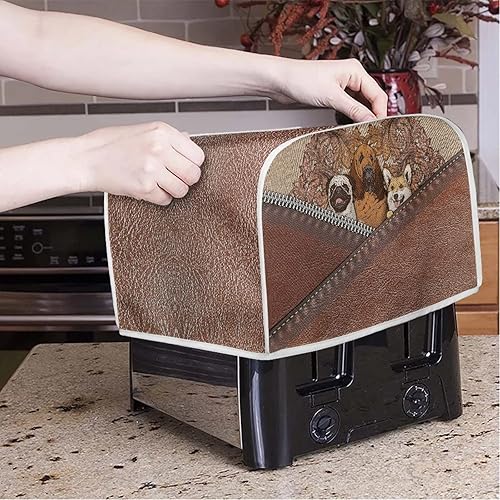 Vista 34 de Dreaweet Funda para tostadora de dibujos animados Kawaii Toast, de poliéster, se adapta a la mayoría de tostadoras de ranura larga de 4 rebanadas