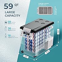 Vista 26 de Euhomy - Refrigerador de automóvil, 12 voltios, 35L (38 qt), refrigerador RV con 12/24 V CC y 120-240 V CA, refrigerador y congelador