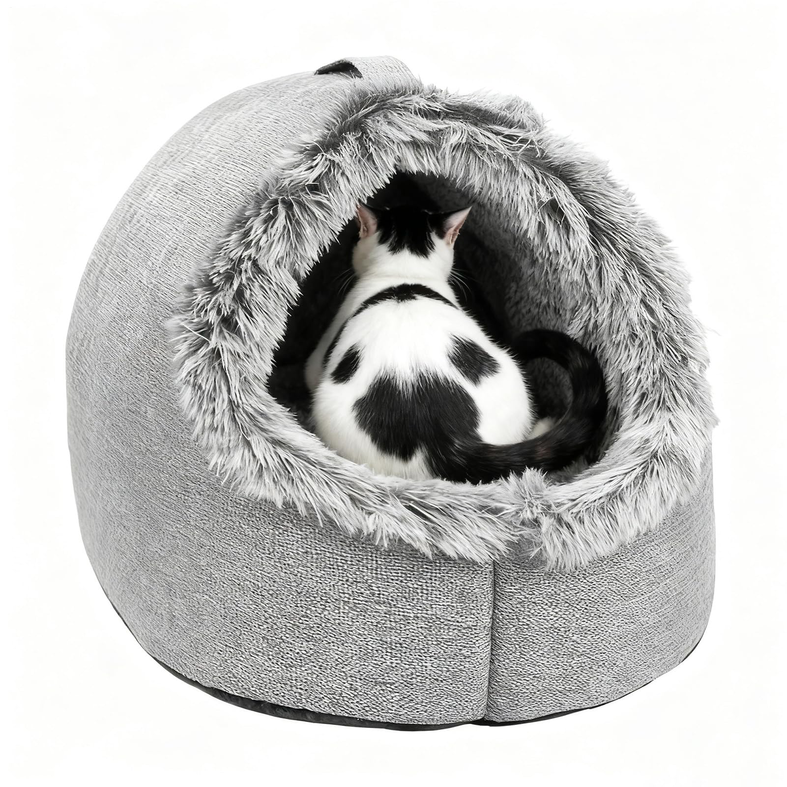 Niche pour chat et petit chien lavable maison intérieure grise