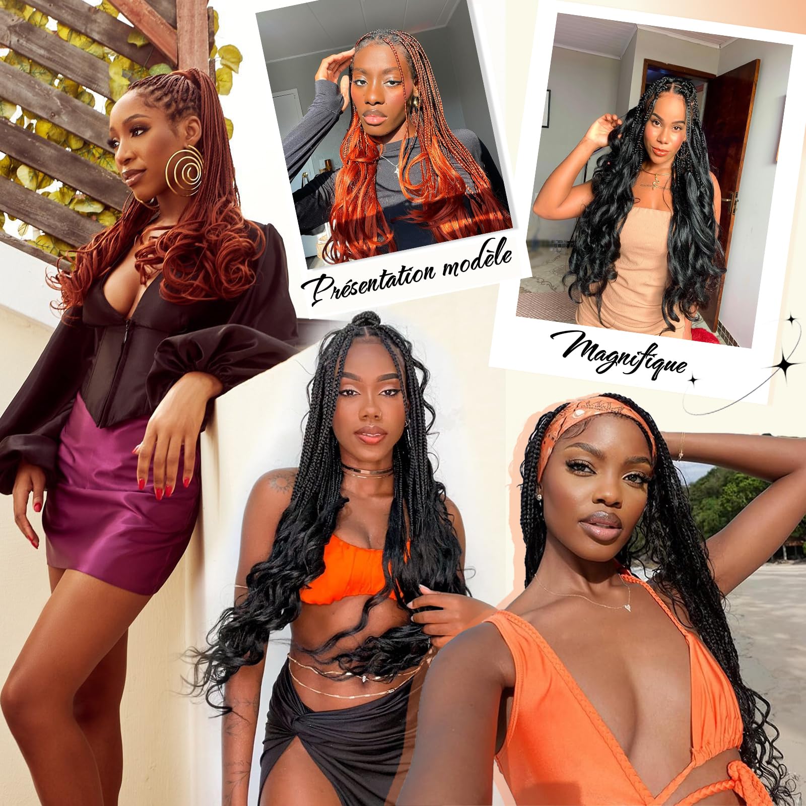 18 Inch French Curly Braiding Hair 8 Packs Natural Black Synthetic French Curl Crochet Hair for Black women(1B#, 18Inch (Pack of 8))