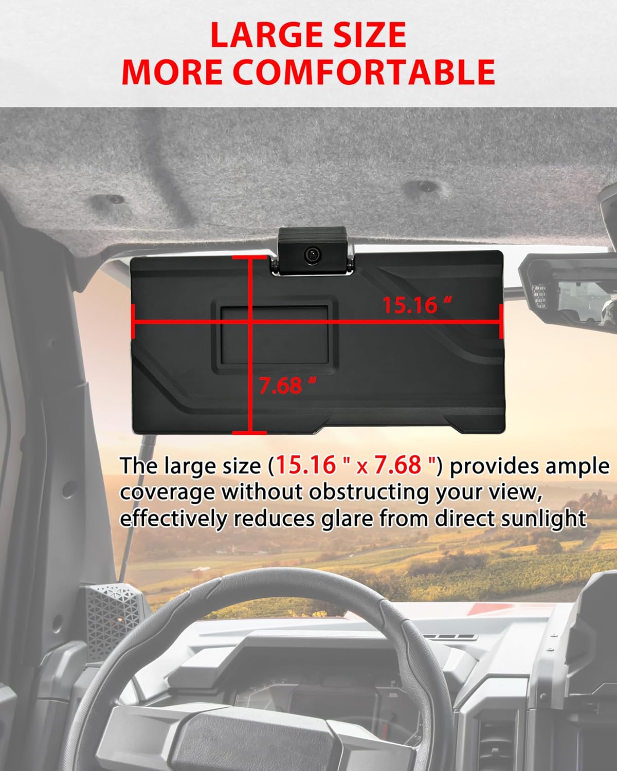 SAUTVS Sun Visors for Polaris Xpedition XP/XP 5/ADV/ADV 5 2024 2025 2026, PP Anti-Glare Visor Extension Sun Blockers with Adjustable Angle, Replace OEM #2891239