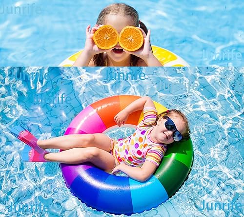 Miniatura 3 de Junrife Aletas de natación para niños, aletas para natación, aletas de entrenamiento de natación para esnórquel o natación de regazo, para niños y