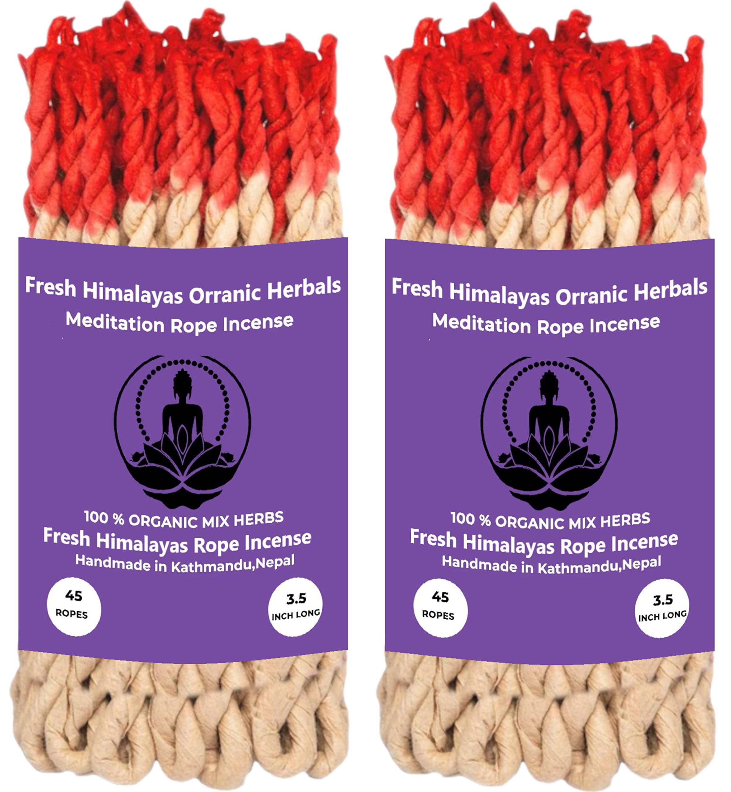 フレッシュヒマラヤチベット瞑想お香ロープ 45 x 2バンドル ~ ヒマラヤ産のオーガニックハーブから作られた手巻きヒマラヤのお香 繁栄と幸運 Amazon.co.jp: フレッシュヒマラヤチベット瞑想お香ロープ 45 x 2