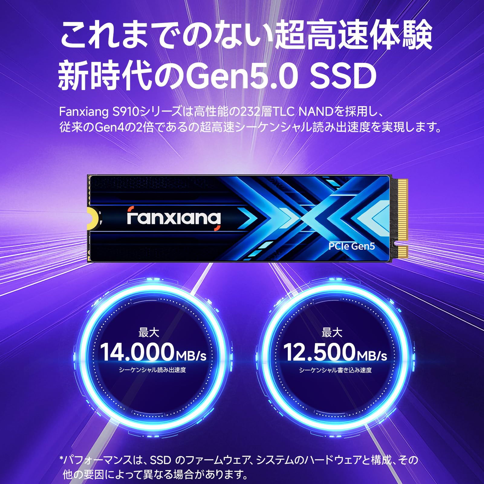 Amazon.co.jp: Fanxiang S910 Pro M.2 SSD 1TB PCIe Gen 5.0 (Max Read