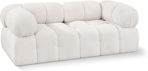 Miniatura 1 de Meridian Furniture 611Cream-S68A Colección Ames Moderno  Sofá modular contemporáneo con tela de boucle color crema, modular para crear