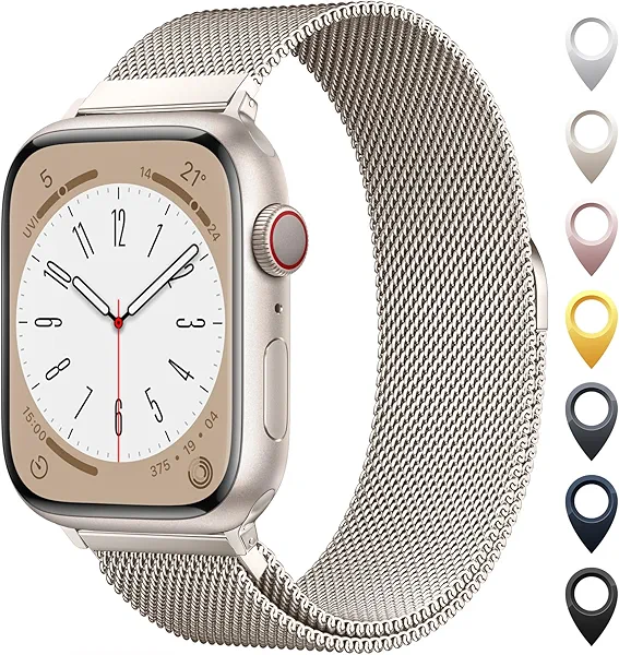 Original Milanese Loop Band Compatible with Apple Watch 38mm 40mm 41mm 42mm 44mm 45mm 46mm 49mm - Women & Men Magnetic Closure Adjustable Metal Strap for iWatch Series 11 10 9 8 7 6 5 4 SE2 3 Ultra2 3